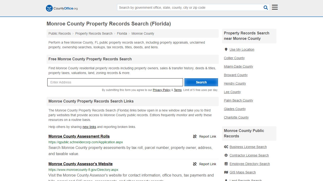 Monroe County Property Records Search (Florida) - County Office